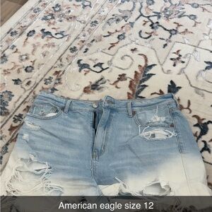 American Eagle Outfitters Light Blue Distressed Women's Shorts